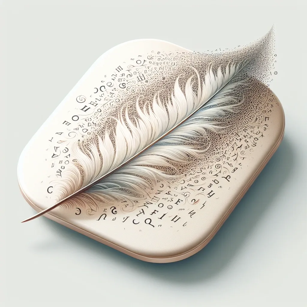 A feather is sitting on top of an open book.